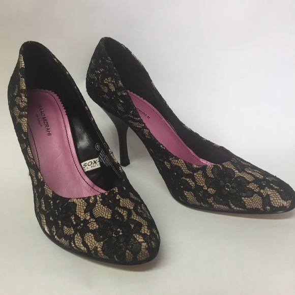 {Isaac Mizrahi} Lace Covered Pumps - Picture 2 of 8